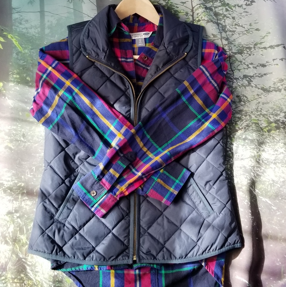 Old Navy Navy Blue with Gold Hardware Vest